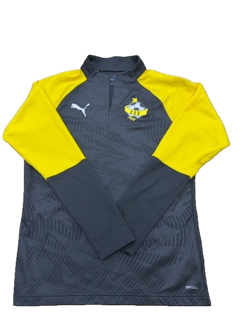 Puma Men's Black Yellow Track Jacket XS Long Sleeve Stand Up Neck