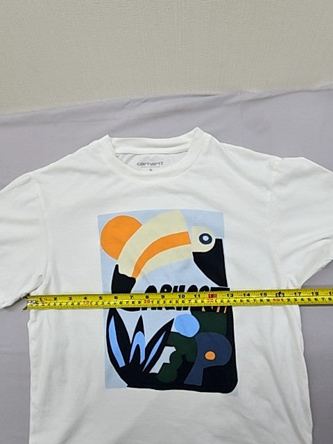 Carhartt Men's White Graphic Short Sleeve T-Shirt Size S