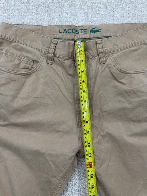 Lacoste Men's Beige Chino Pants Size 34 Regular Fit Twill