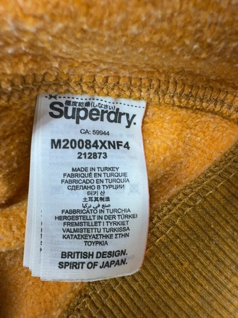 Superdry Men's Mustard XL Zip Track & Field Hoodie Cotton Blend