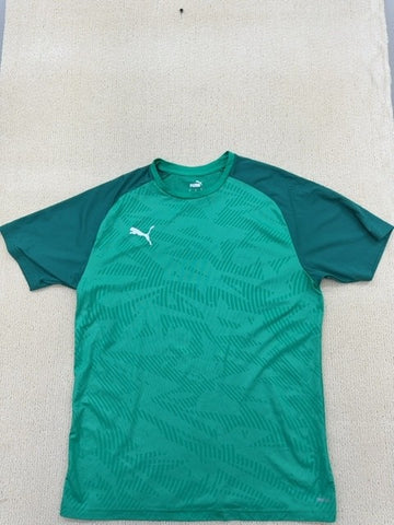 Puma Men's Green Jersey T-Shirt Size L Crew Neck Short Sleeve