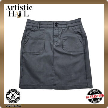 One Step Gray Mini Cargo Skirt Women Mid Rise Pockets Button Casual