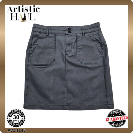 One Step Gray Mini Cargo Skirt Women Mid Rise Pockets Button Casual