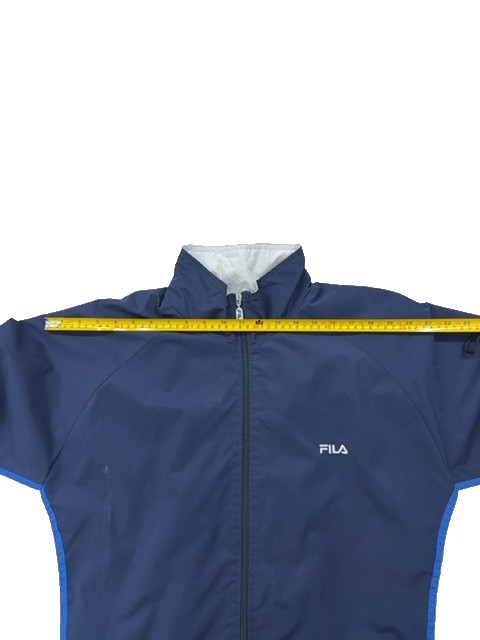 Fila Men's Navy/White Track Jacket L Polyester Zipper