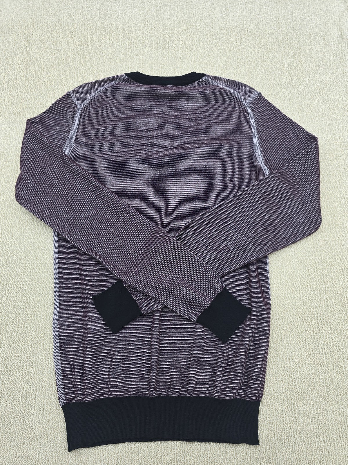 Trussardi Jeans Unisex Purple Cotton Crewneck Sweater S Italy Long Sleeve