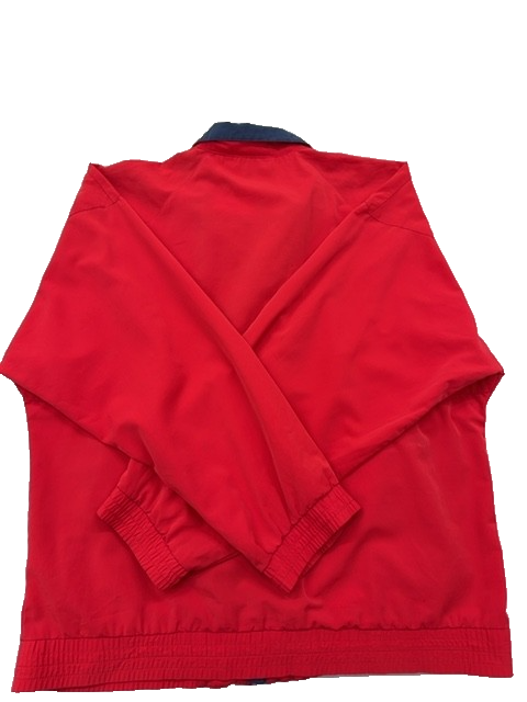 Adidas Men's Red Windbreaker Activewear Jacket Size M Nylon Zipper