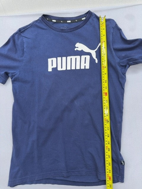 Puma Men's Navy Cotton Crew Neck Short Sleeve Tee - Size S