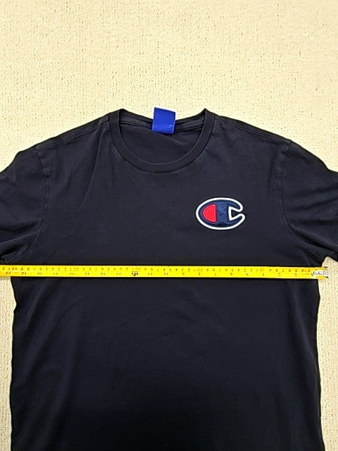 Champion Black Cotton Crew Neck T-Shirt Small Short Sleeve Logo MPN 21145