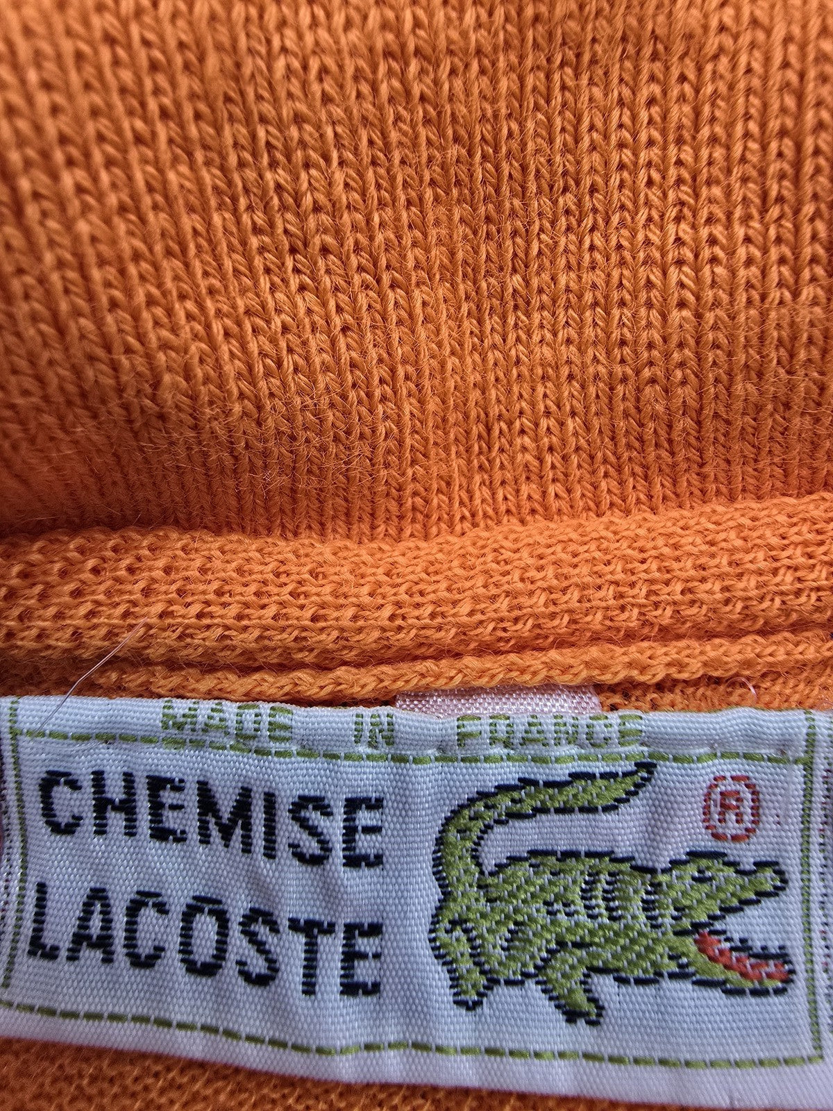 Lacoste Men's Orange Cotton Polo Shirt M Short Sleeve France