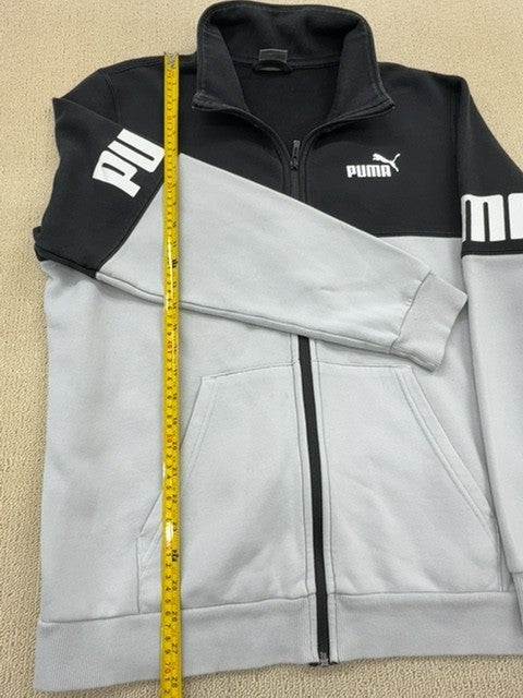 Puma Men's Black Gray Full Zip Track Jacket Size L