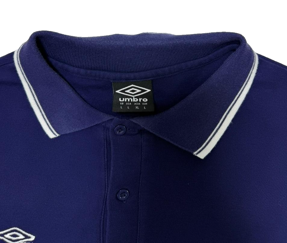 Umbro Men's Blue Short Sleeve Polo Shirt - Size L