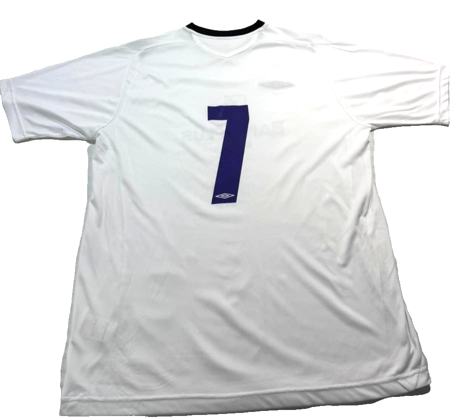 White Football Jersey With A Sponsor Logo - Size XL