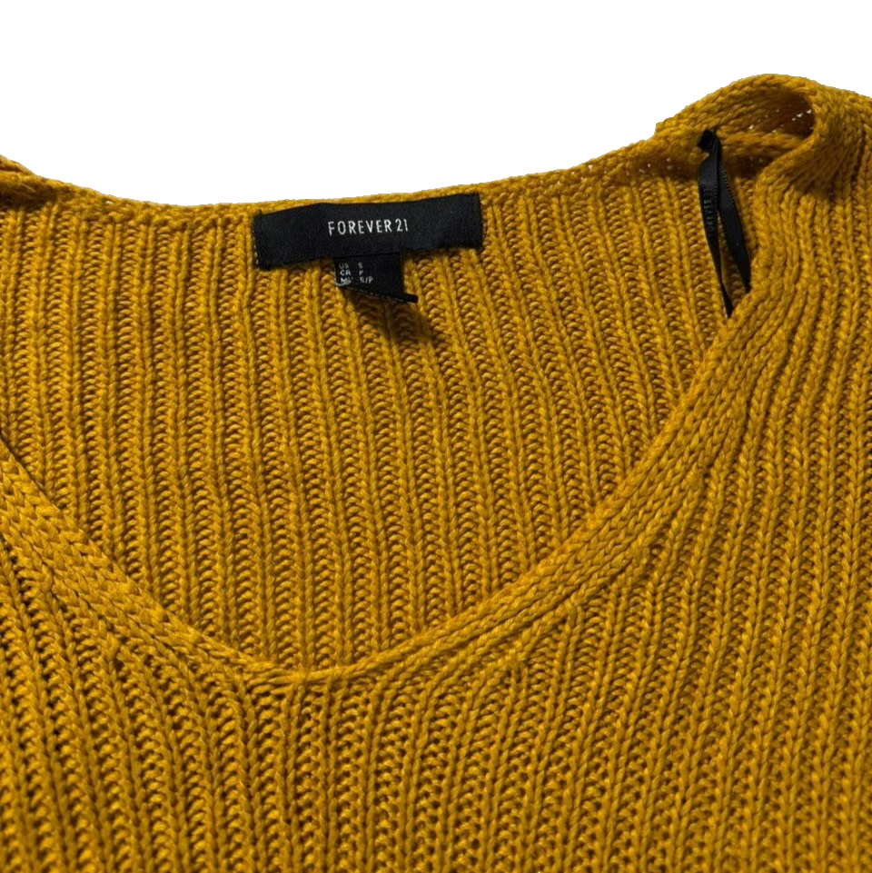 Forever 21 | Sweaters | Yellow Cropped V Neck | Size S
