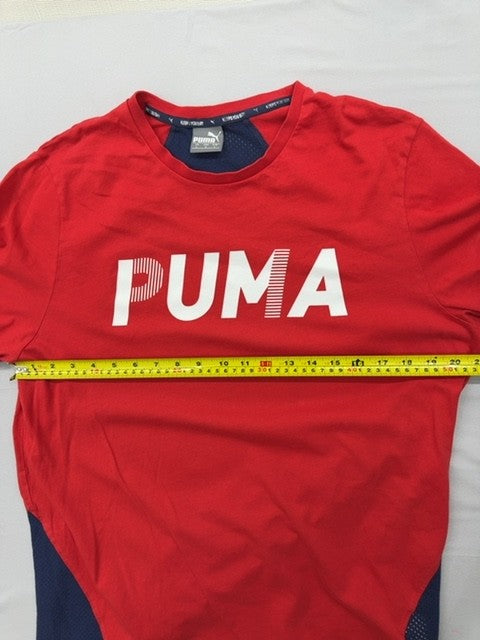Puma Men's L Red Navy Short Sleeve Dry Tee Crew Neck