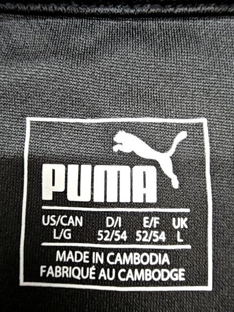 Puma Men's Black L Regular Fit Cotton Crew Neck T-Shirt Logo