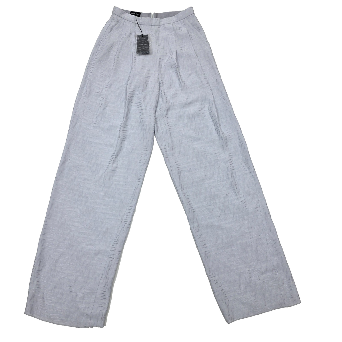 Giorgio Armani Pleated Silver Threading Pattern Viscose Trousers 40 Bnwt