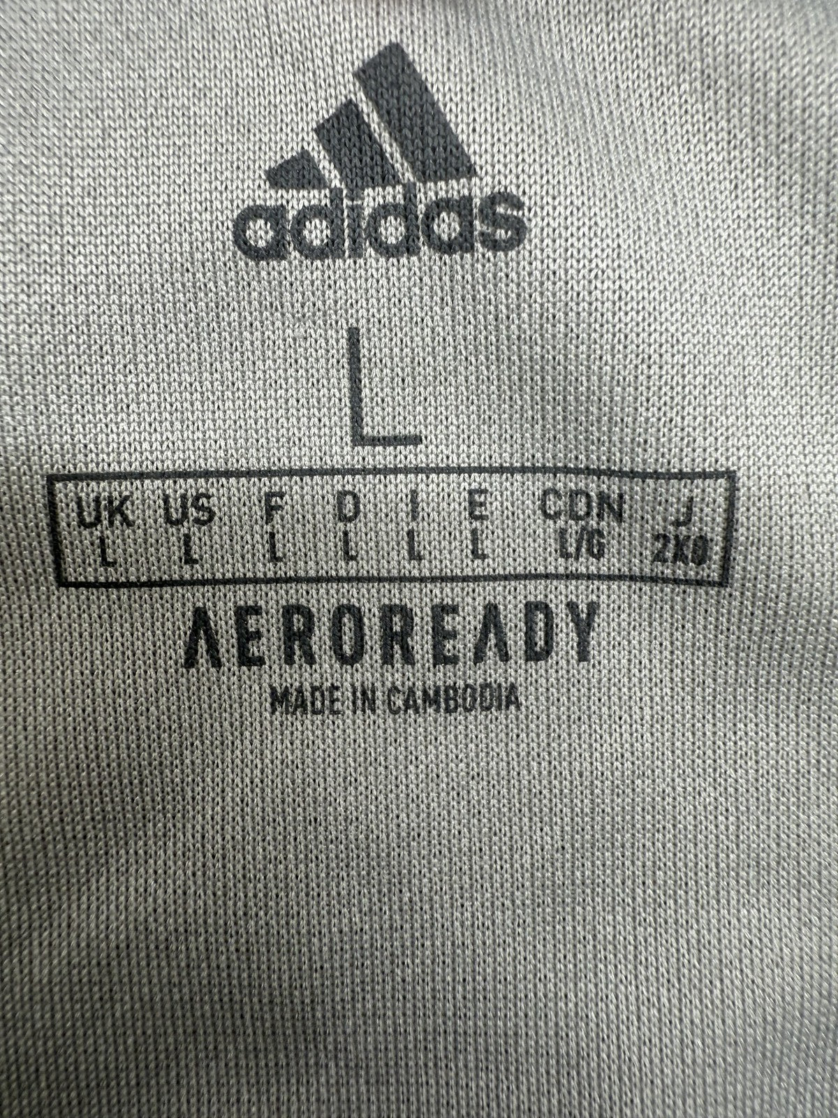 Adidas Men's Grey AEROREADY Sport Tee Short Sleeve L