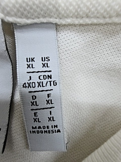 Adidas Polo Shirt White XL Short Sleeve Button-Down Solid Unisex