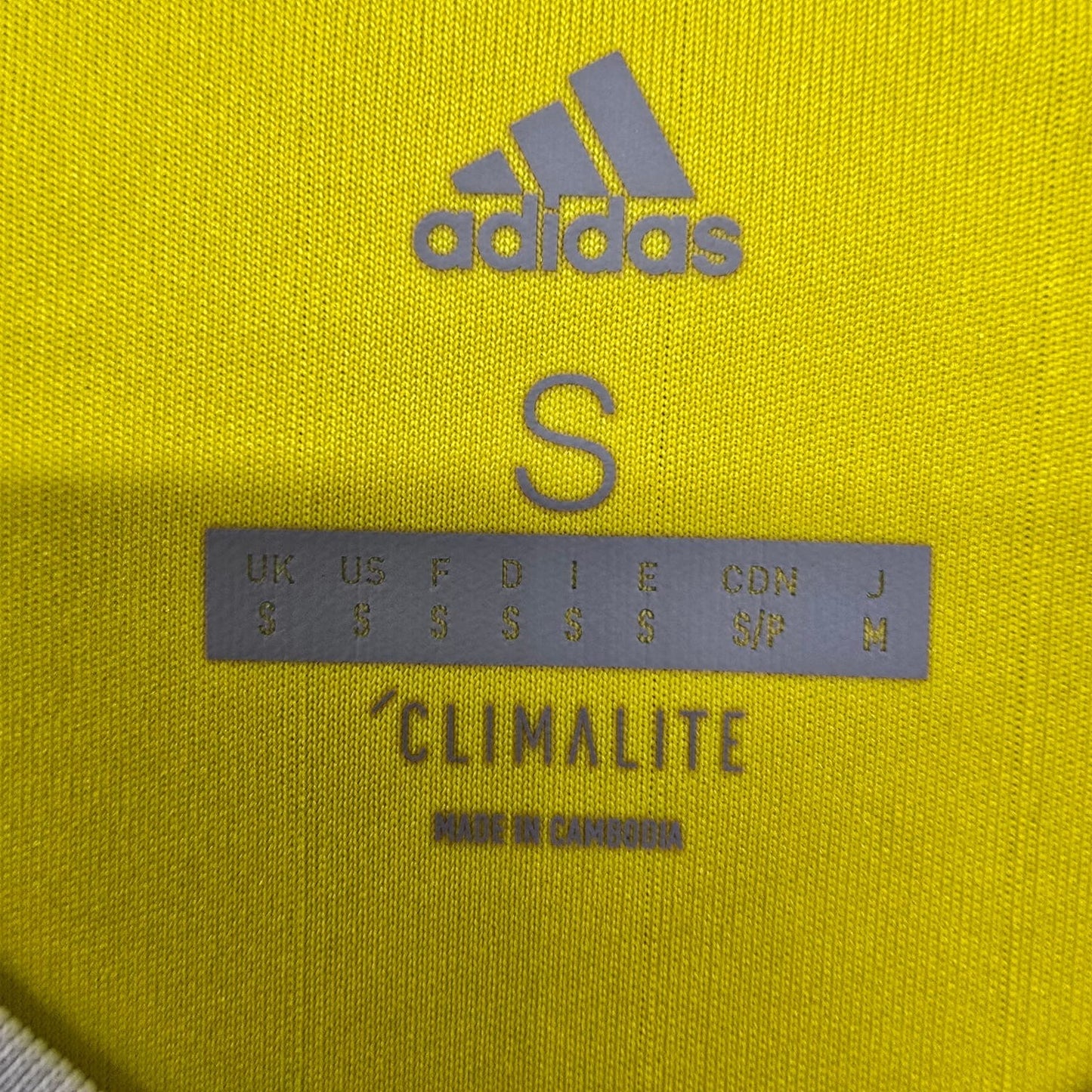 Adidas Men's Yellow Soccer Jersey Size S V-Neck Climalite