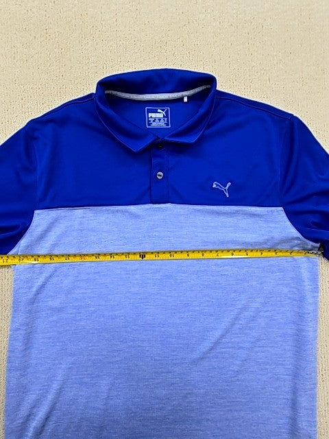 Puma Blue Golf Polo Shirt Men XL Short Sleeve Color Block