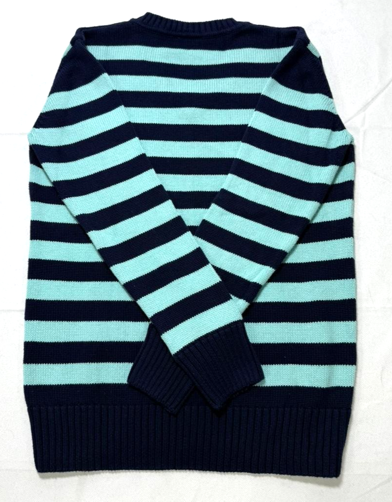 Lacoste V-Neck Sweater Striped Stripes Long Sleeve - Size 40