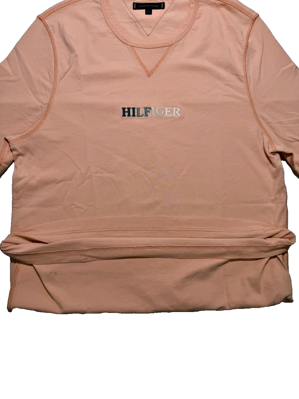Tommy Hilfiger Peach Logo Regular Fit Cotton T-Shirt Crewneck Short Sleeve XL
