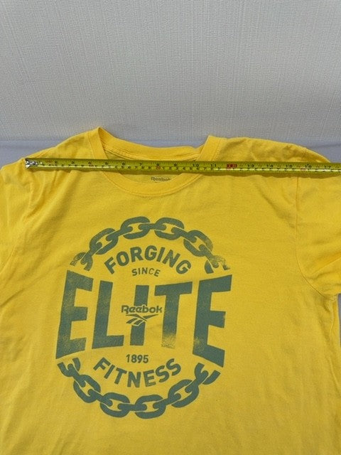 Reebok CrossFit Yellow Cotton T-Shirt M Short Sleeve Round Neck
