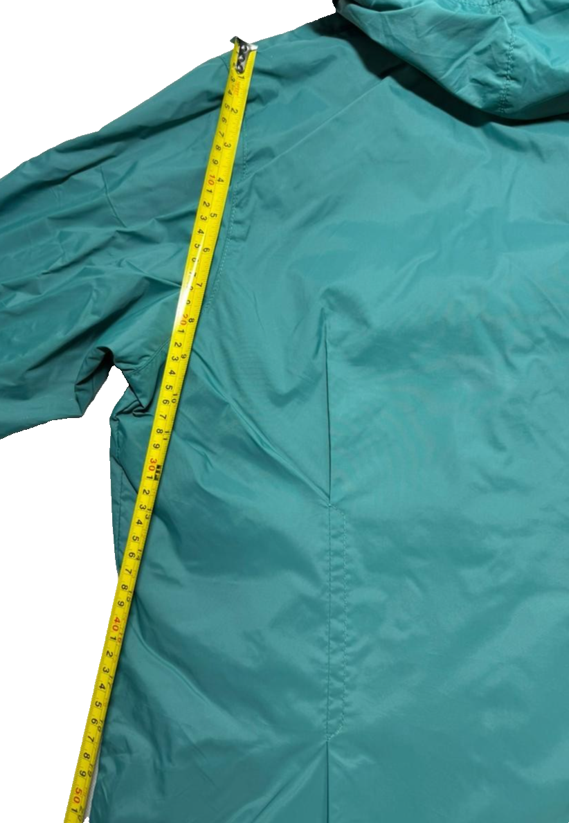 Columbia Women's Teal Waterproof Hooded Rain Jacket Long Length Size XL