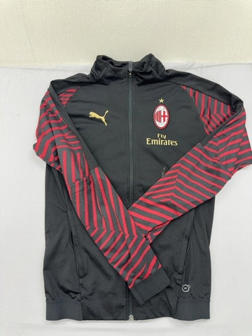 Puma AC Milan Black Red Striped Track Jacket Men's S Full Zip NWT