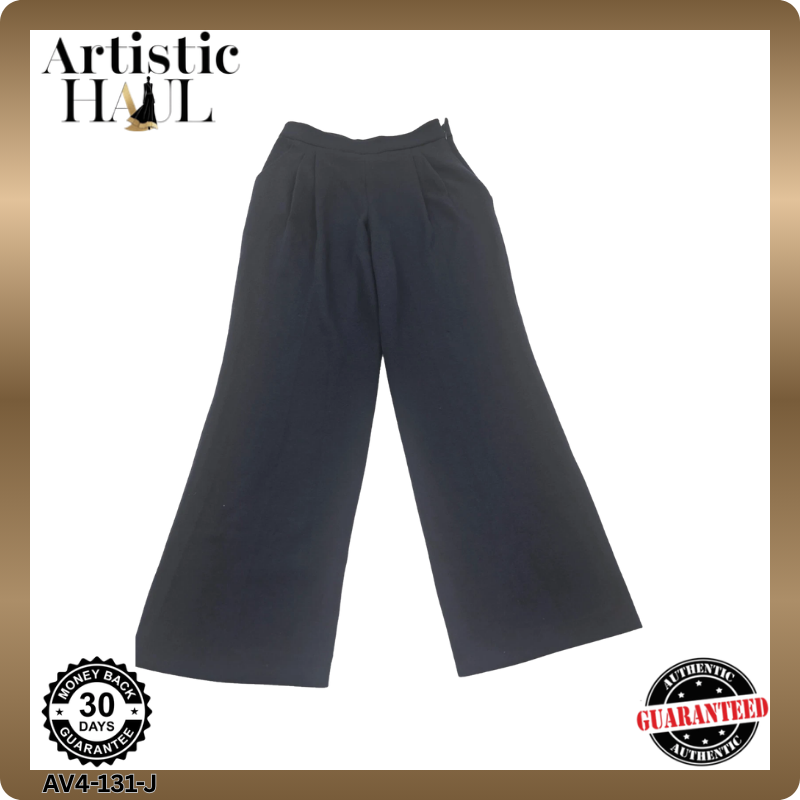 Giorgio Armani Women's Straight Leg Trousers Blue Side Zip Size 42 BNWT