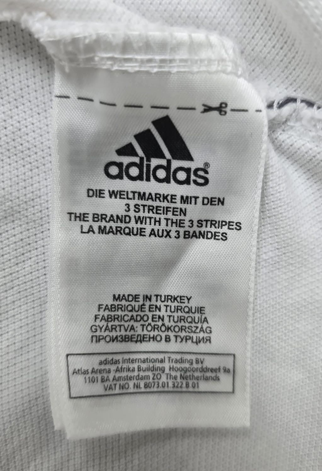 Adidas Men's White Stripe Polo Shirt Short Sleeve XL