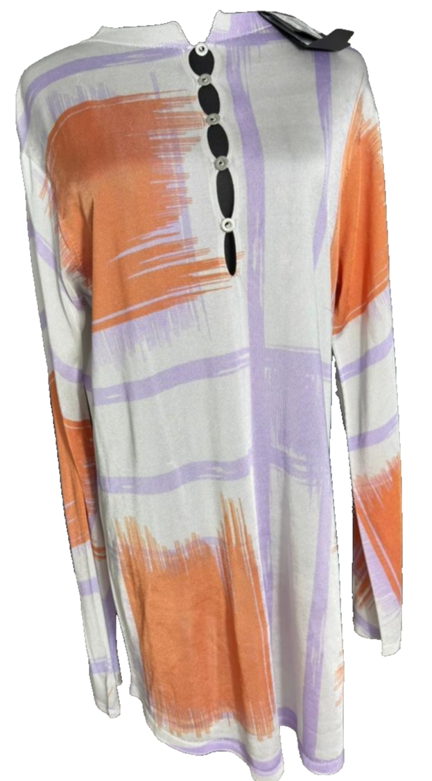 BNWT Giorgio Armani Women's Abstract Print Button-Front Tunic Top Italy Size 40