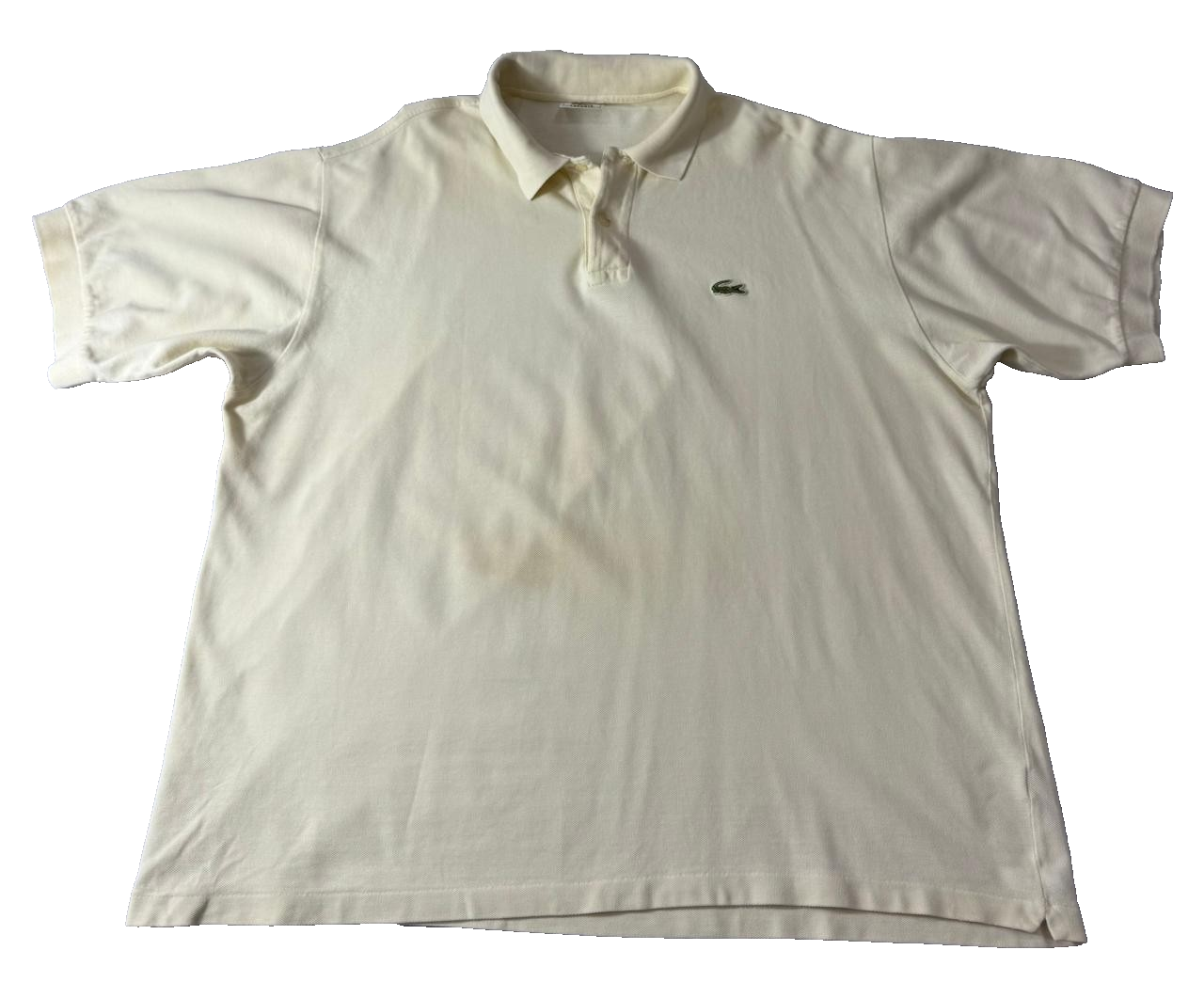 Lacoste Men's Polo Shirt Cream Short Sleeve Crocodile Logo Top 2XL