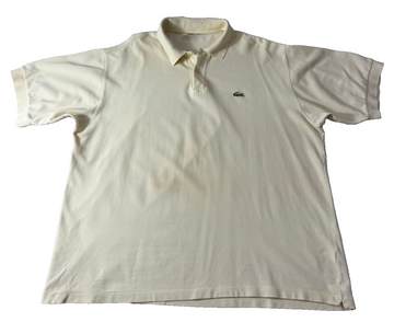 Lacoste Men's Polo Shirt Cream Short Sleeve Crocodile Logo Top 2XL