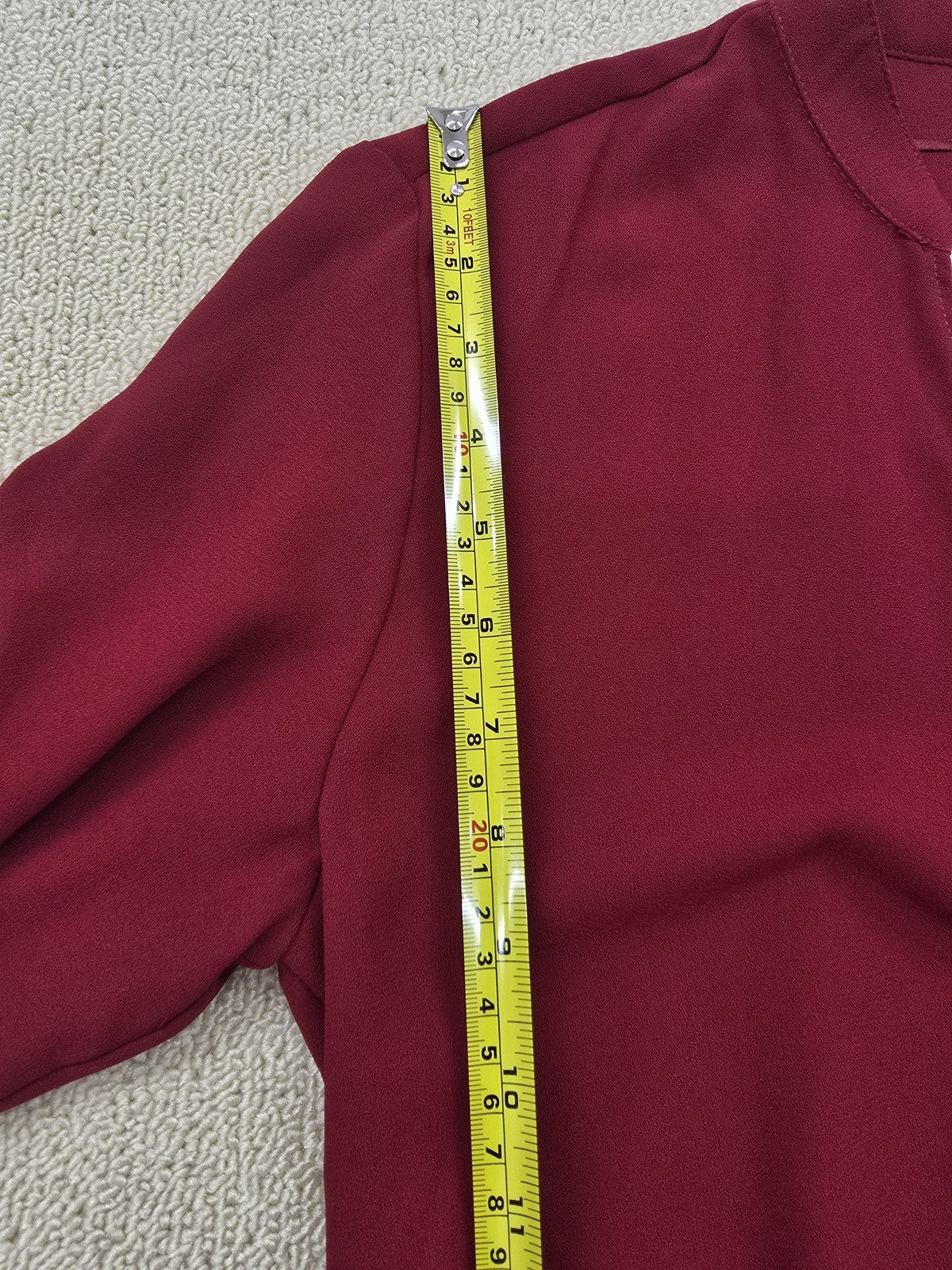 Koton Women's Burgundy Wrap Wide Leg Jumpsuit Size 40 Long Sleeve