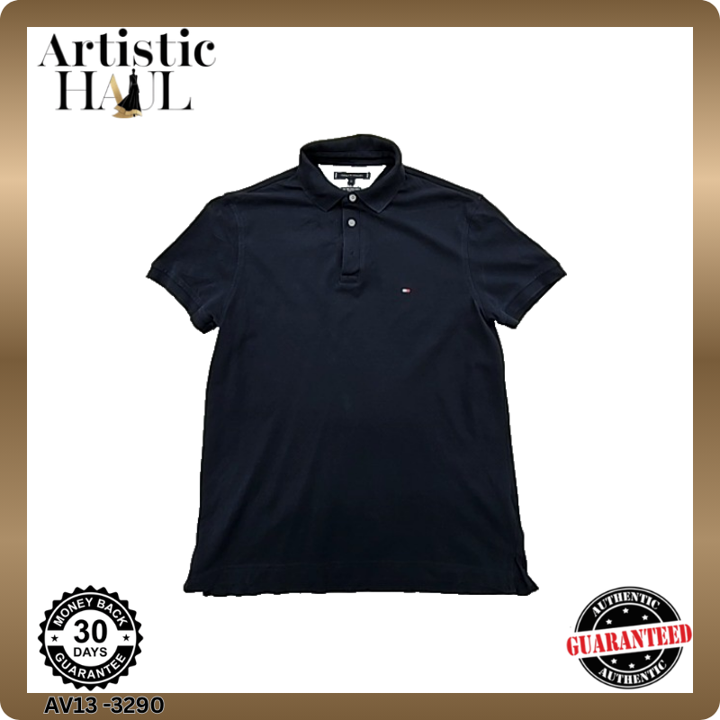 Tommy Hilfiger Men's Navy Slim Fit Polo Shirt Size M 1985