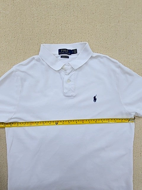 Polo Ralph Lauren White Cotton Polo Shirt Men's Large Short Sleeve