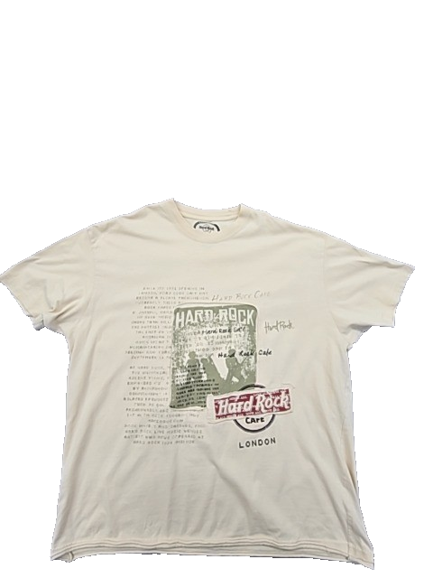 Hard Rock Cafe Unisex White T-Shirt – Size XL, Short Sleeve, Crew Neck – Ref 3DA5C