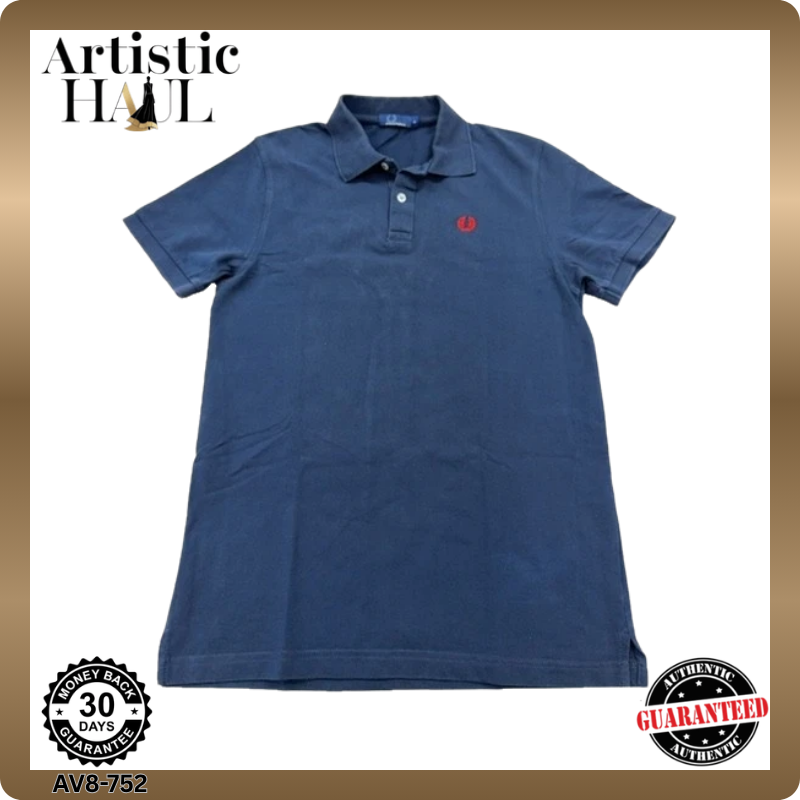 Fred Perry Men's Navy Polo Shirt L Laurel Wreath England Cotton