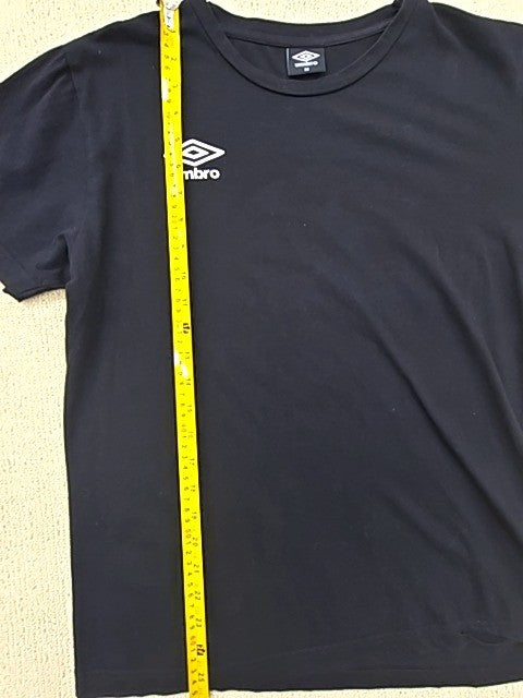 Umbro Men's Black Logo T-Shirt M Short Sleeve 100% Cotton Crew Neck