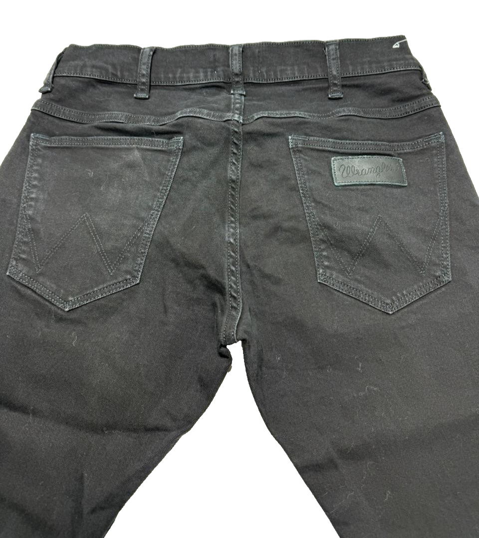 Wrangler Mens Bryson Jeans Black Relaxed Straight Fit Size 30 Denim