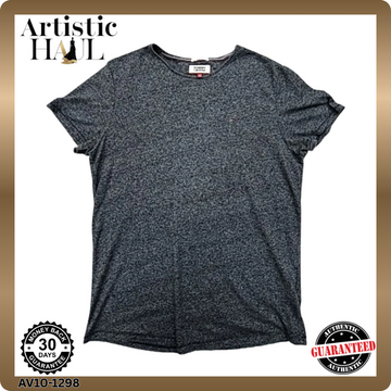 Tommy Jeans Gray Slim Fit Men's M Short Sleeve Crewneck Logo T-Shirt