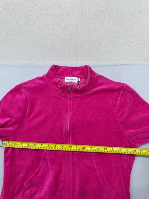 Juicy Couture Pink Velour Tracksuit Jacket XL Long Sleeve Zipper