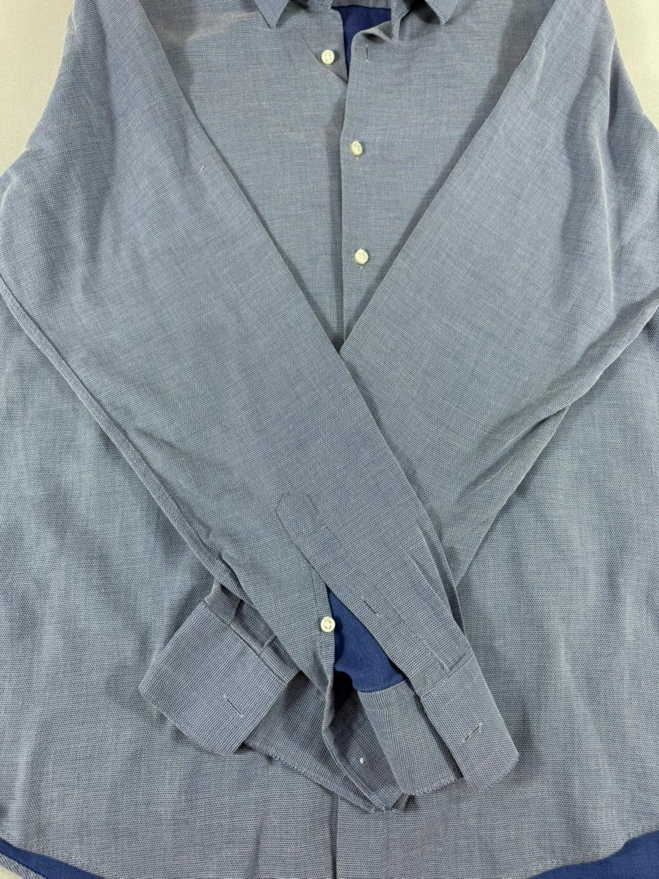 Hugo Boss Men's Button Up Shirt Medium M Blue Long Sleeve Regular Fit
