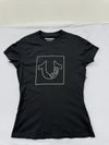 True Religion Women's Black T-Shirt – Size S, Small small Small One-off
