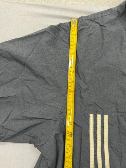 Adidas Unisex Grey Track Jacket Size L Activewear Zipper Nylon