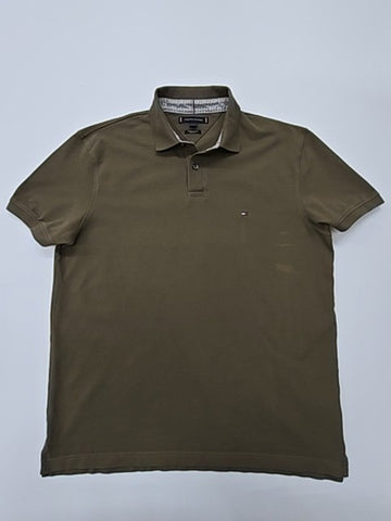 Tommy Hilfiger Men Olive Green 1985 Polo Shirt Size L Classic Fit