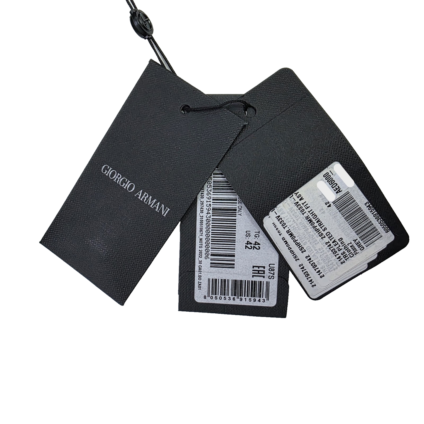 Giorgio Armani Check Motif Concealed Trousers Grey Wide Pleats Pants 42 BNWT