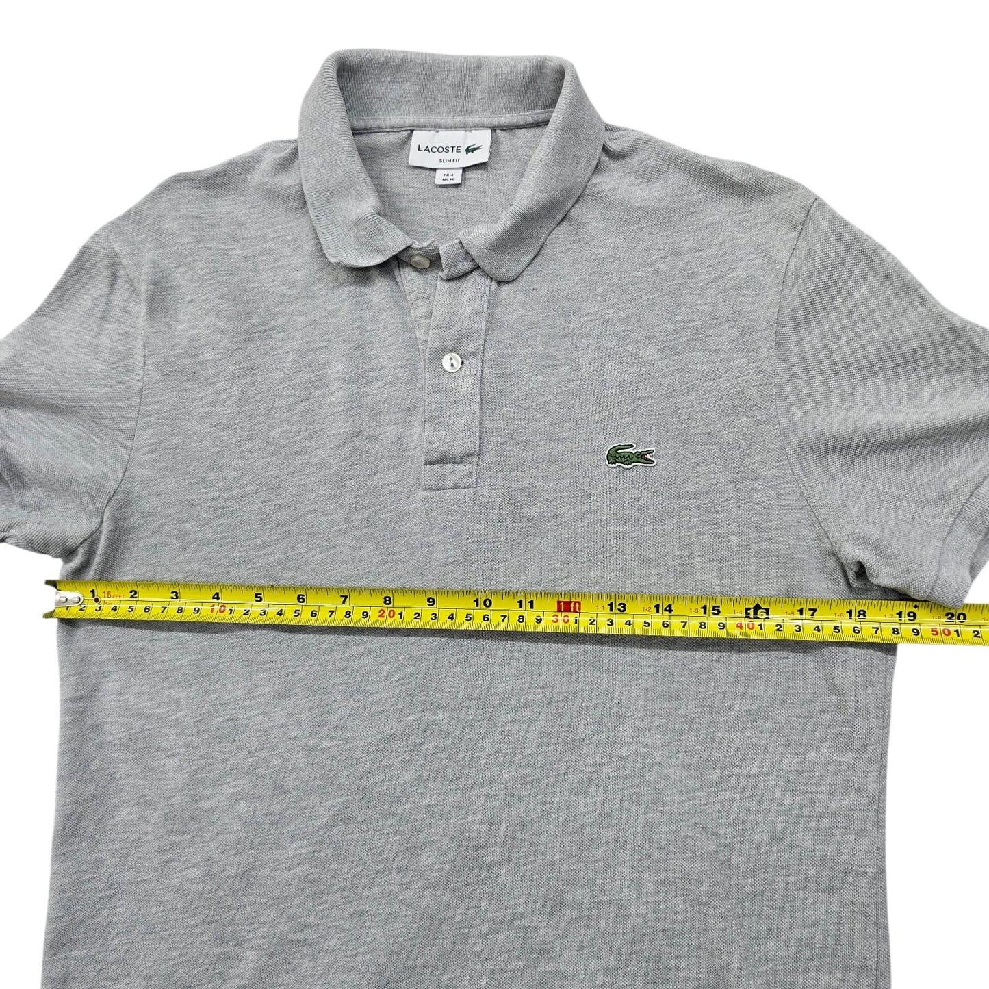 Lacoste Men's Gray Slim Fit Polo Shirt Size M