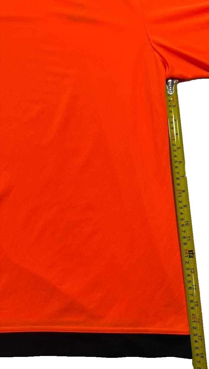 Adidas Men's Bright Orange Climalite Training Shirt Black 3-Stripe Crew Neck 2Xl